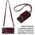 thumbnail image 4 of iPhone 13 Pro Max Case Wallet with Detachable Shoulder Strap, Premium PU Leather Wallet Case for Apple iPhone 13 Pro Max, Wine Red, 4 of 6