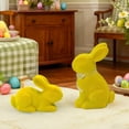 thumbnail image 5 of POKPTHF 2Pcs Easter Ornaments Flocked Bunny Cute Short Pile Figure Rabbit Statue Decoration Adorable Home Decorations for Springtime Celebrations and Gift Giving, 5 of 6