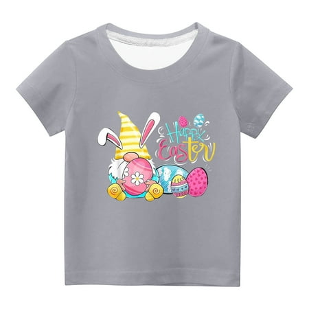 

Virmaxy Happy Easter T Shirt for Toddler Baby Boys Girls Leopard Letter Bunny Graphic Outfits Kids Tees Kids Boys Girls Fashion Cute Short Sleeve Crew Summer Tee Gray-B 7Y