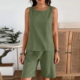 thumbnail image 5 of ClodeEU Women's 2 Piece Loungewear Set,Sleeveless Tank Top and Bermuda Shorts Outfit Army Green,Women's Plus L, 5 of 8