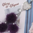 thumbnail image 3 of Car Bling Rear View Mirror Hanging Accessories for Women & Men, Rhinestones Diamond Love Heart and Purple Plush Ball Crystal Sun Catcher Lucky Ornament Chain, Car Chandelier, Bling Car Charm, 3 of 7