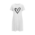 thumbnail image 2 of Women's Nightgowns Womens Heart Print Tshirt Nightgowns Crew Neck Short Sleeve Women's Sleepwear Lounge Dresses, 2 of 5