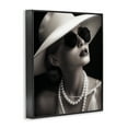 thumbnail image 4 of Stupell Industries Trendy Girl with Striped Lips Novelty Painting Black Framed Art Print Wall Art, 24 x 30, 4 of 10