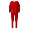 thumbnail image 5 of Conjunto de pijama de manga larga para hombre, blusa de color liso, camisa y pantalones de poliéster, para Navidad, 5 of 5