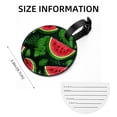 thumbnail image 5 of Watermelon 2pcs PU Leather Round Bag Tags with Privacy Cover and Name ID Tag - Suitcase Tags for Travel Luggage, Handbags, Backpacks, School Bags, 5 of 6