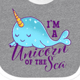 thumbnail image 4 of Inktastic Cute Narwhal I'm a Unicorn of the Sea Girls Baby Bib, 4 of 4