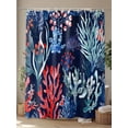 thumbnail image 4 of Fsddascl Coastal Ocean Shower Curtain Set - Small 36" x 72" Washable Bathtub Curtain with 12 Hooks, Summer Fish Colorful Coral Waterproof Fabric Stall Shower Curtains for Bathroom/Bathtub Décor, 4 of 6