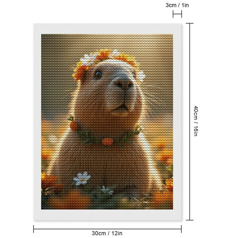 Kit Diamant Painting Capybara Pour Enfants | 2 Toiles Avec Cadre | 5D Animaux | Bricolage Créatif | Décoration Murale