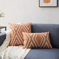 thumbnail image 2 of A set of 2 pieces of orange waist pillowcase 18 x 18 inch bohemian aztec polyester blended decorative sofa bed embellishment pillowcase, 2 of 4
