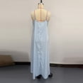 thumbnail image 6 of NTACZA Elegant Dresses for Women Maxi Slip Dress Sleeveless Square Neckline Vacation Casual Beach Blue L, 6 of 7
