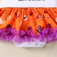 thumbnail image 5 of HCNTES My 1st Halloween Baby Girl Outfits Letter Pumpkin Print Romper Suspender Skirts Headband Socks(Beige#1,1-3 Months), 5 of 5
