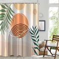 thumbnail image 3 of Boho Extra Long Shower Curtain, Mid Century Modern Abstract Minimalist Beige Neutral Machine Washable Waterproof Fabric for Bathroom Decor Bathtub with 12 Hooks 72Wx78H, 3 of 6