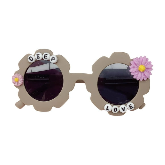 Gafas de sol para niños, tendencia de moda, gafas de sol de viaje para bebés, girasol, alfabeto, flor, forma linda, gafas de sol para niños, sombrilla de moda, visera de espejo
