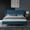 Blue, variant on Morden Fort California King Velvet Upholstered Platform Bed Frame Beige Cream