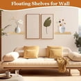 thumbnail image 6 of Floating Shelves Set of 2, 11.8inch Picture Ledge Shelf for Wall Decor Storage, Natural Wood Wall Shelves with Lip for Bedroom Living Room Kitchen Nursery Books Photo Frames, Natural, 6 of 7