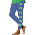 thumbnail image 2 of LEKWK Womens Clover Leggings High Waisted Shamrock Print Yoga Pants Stretchy Breathable Soft Holiday Tights St Patricks Day Party Parade Sport Outfits, 2 of 6