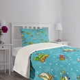 thumbnail image 3 of Ambesonne Plane Quilted Bedspread Set 2 Pcs, Cartoon Style, Twin Size, Multicolor, 3 of 5