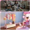 thumbnail image 2 of UNTIMATY Kids Clothing Rack with Storage Shelf, Baby Garment Rack for Hanging Clothes, Kids Dress Up Rack Storage for Coats with 2 Hangers, Pink, 2 of 8