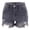 Grey, variant on Women Summer Denim Shorts Ripped Edge Hollow Out Multi Pockets Solid Color Button Zipper Closure Slim Fit High Waist Soft Breathable Commute Party Club Short Jeans