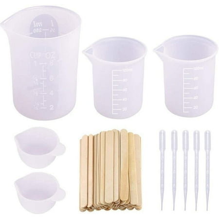 

Silicone Measuring Cups for Epoxy Mixing Cups Silicone Cups with Stir Sticks Reusable Molds Cups for Epoxy