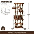 thumbnail image 3 of MWPO 74.8-in Extra Large Cat Tree with Double Condo and Scratching Post Tower,Brown, 3 of 8