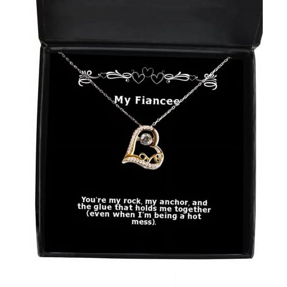 amangny Unique Fiancee Love Dancing Necklace, You're My Rock, My Anchor, and The Glue That Holds me, Cheap Gifts, Engagement Ring, Wedding Ring, Bridal Jewelry, Grooms Gift, Proposal