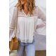 thumbnail image 4 of ABPHQTO Blusa de lunares suizos ahuecados de croché de encaje blanco para mujer, 4 of 5