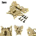 thumbnail image 3 of 50*43mm Butterfly Design Antique Gold colour Hasp Latch Jewelry Wooden Box Lock, 3 of 5