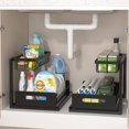 thumbnail image 1 of Merrylun Under Sink Organizers 2 Pack Metal Pull Out Under Sink Organizers and Storage Shelves with Sliding Drawer Under Sink Storage for Kitchen Bathroom Black 2 Pack, 1 of 5