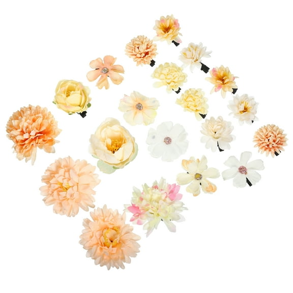 20pcs Flower Hair Clips Fake Flowers for Hair Flower Hair Accessories for Women and Girls Beige