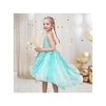 thumbnail image 4 of Sunny Fashion Girls Halter Dress Turquoise Ruffle Tiered Mermaid Sequin Pageant Tulle 7 Years, 4 of 8