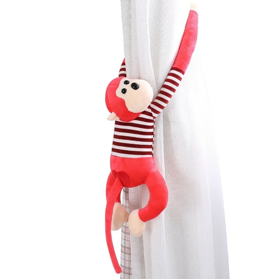 EUBUY Gibbon Plush Toy Simulation Hanging Gibbon Doll Stuffed Cotton Long Arm Monkey Animal Doll Toy Paste Hands Soft Home Decoration Gifts for Children Watermelon Red 39.37"