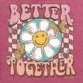 thumbnail image 6 of Wild Bobby Retro Better Together Daisy Smiley Face Checkered Background Vintage Men Tee, Vintage Heather Red, 3X-Large, 6 of 6