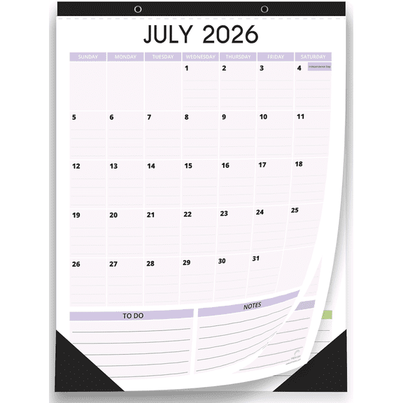 StriveZen Magnetic Refrigerator Calendar, 18-Month Monthly Paper Pad, 12 x 16 in, Vertical Layout, Includes Space for Notes and To-Do Lists, July 2026 – Dec 2027
