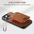 thumbnail image 6 of Allytech 2 in 1 Wallet Case for Apple iPhone 13 Pro, Premium PU Leather Detachable Cards Holder Magsafe Wallet Wireless Charging Stand Phone Case for Apple iPhone 13 Pro - Khaki, 6 of 13