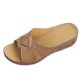 thumbnail image 6 of Dakaela Womens Orthopedic Wedge Sandals Arch Support Comfortable Slip on Slides Summer Beach Vacation Dressy Walking Shoes Brown 8.5, 6 of 7