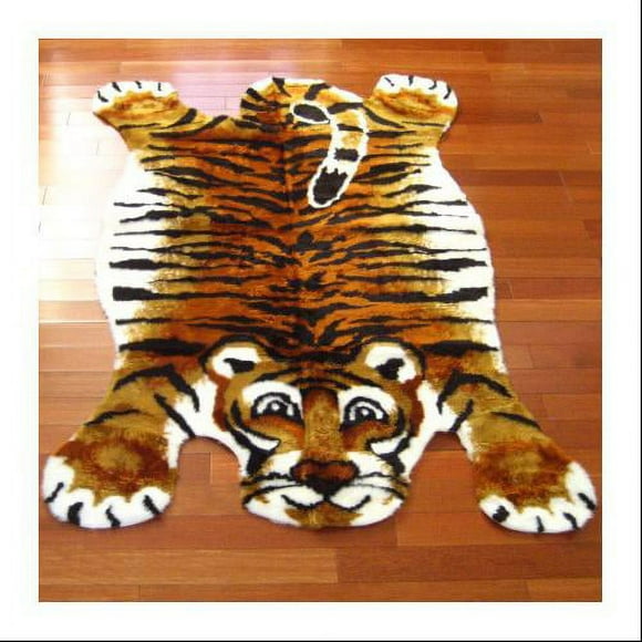 Tapis de Jeu en Fausse Fourrure Tigre - 5 Pieds x 7 Pieds