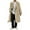 Khaki, variant on Men's Long Double Overcoat Solid Windproof Warm Trench Anorak Jacket For Outdoor Casual Daily Wear