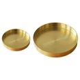 thumbnail image 1 of 2 Pcs Round Gold Tray,Metal Decorative Tray Makeup Tray Organizer 11.8 Inch & 4.9 Inch, 1 of 7