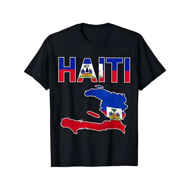 Happy Haitian Flag Day Cool Haiti Flag Map Haitian Pride Design Street Trending Style Casual Tee Men'S Comfortable Cotton Round Neck Short Sleeves T-Shirt, Casual Sporty Tee, Summer Gifts