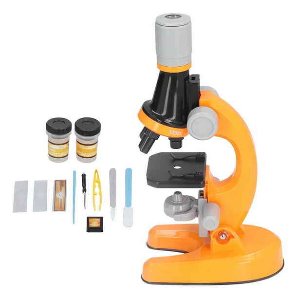 Microscope Science Kit 100X/400X/1200X Grossissement Microscope Scientifique  avec Diapositives Cadeau éducatif STEM pour Étudiants