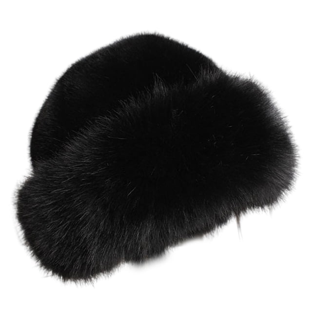 Gorro de invierno de felpa Minnieouse para Mujer suave y cómodo a prueba de viento y cálido negro