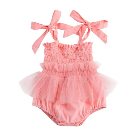 

Gupgi Newborn Baby Girl Romper Dress Sleeveless Belt Backless Jumpsuits