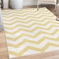 thumbnail image 1 of Striped Decorative Rug, Modern Summer Season Pattern Zigzag Tile Design Wavy Curved Horizontal Motif, Quality Carpet for Bedroom Dorm and Living Room, 6 Sizes, Ecru White, by Ambesonne, 1 of 4