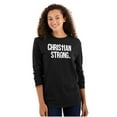 thumbnail image 3 of Christian Strong Religious Faith Plus Size Long Sleeve Graphic Tee Shirt Brisco Brands 2X, 3 of 5