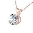 thumbnail image 2 of SuperJeweler 2 Carat Round Shape Lab Grown Diamond Solitaire Necklace In 14K Rose Gold For Women, 2 of 5