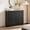 Black, variant on TOHU Fluted 10 Drawer Dresser for Bedroom, 47 Inch Wide Modern of Drawers with Metal Handles, Wooden TV Stand and Closet Organizer for Living Room Hallway(Wood Color)