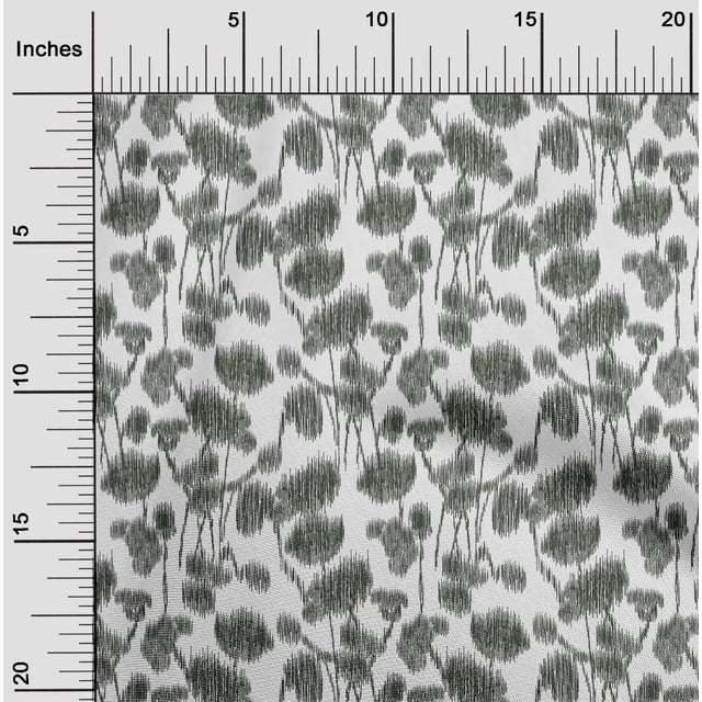 oneOone Polyester Lycra Fabric Floral Ikat Print Fabric By The Yard 56 Inch Wide