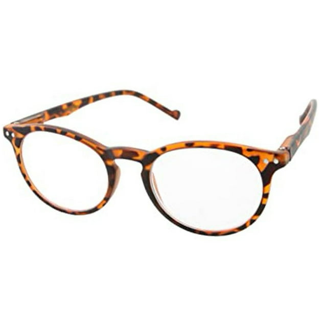 grinderPUNCH Lunettes de Lecture Rondes Ovales Légères pour Hommes et Femmes +5,00, Écaille