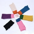 thumbnail image 4 of Dyfzdhu Women Fall Winter Contrast Color Pineapple Pattern Knit Warm Half Gloves, 4 of 7
